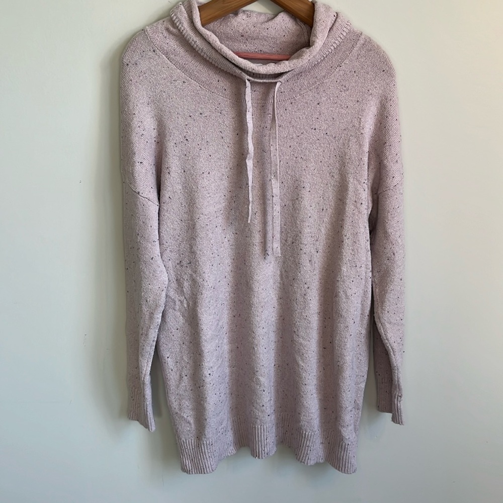 PureJill by J. Jill Speckled Pink Cowl Neck Tunic Sweater Women’s Size M